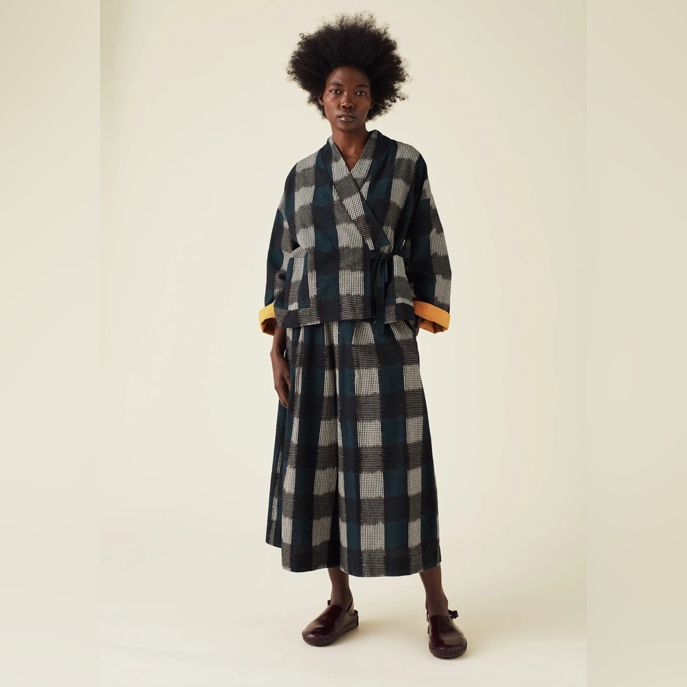 Toast London gingham checkered ikat culottes NWT size XS midnight